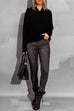 Mixiedress Drop Shoulder Long Sleeves Comfy Knitting Pullovers