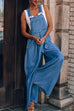 Mixiedress Pocketed Wide Leg Baggy Denim Overalls