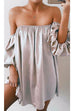 Mixiedress Off Shoulder Puff Sleeve Solid Mini Dress