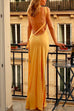 Mixiedress One Shoulder Backless Satin Maxi Party Dress