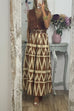 Mixiedress Pocketed Geometric Printed A-line Maxi Swing Skirt