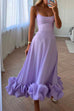 Mixiedress High Waist Ruffle Hem Swing Maxi Cami Party Dress