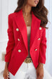 Mixiedress Lapel Double Breasted Long Sleeve Blazer