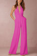 Mixiedress Deep V Neck Sleeveless Jumpsuit with Pockets