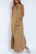 Mixiedress Sleeveless V Neck Side Split Maxi Dress