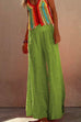 Mixiedress Smocked Elastic Waist Baggy Wide Leg Cotton Linen Pants