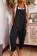 Mixiedress Solid Baggy Pockets Tapered Overalls