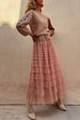 Mixiedress Tulle Layered Ruffle Mesh Maxi Skirt