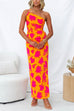 Mixiedress One Shoulder Side Split Printed Cami Maxi Dress
