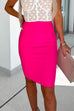 Mixiedress Solid High Waist Bodycon Skirt