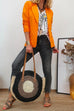 Open Front Single Button Solid Blazer Jacket