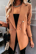 Mixiedress Lapel Double Breasted Open Front Blazer Jacket