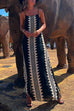 Mixiedress Printed Backless Swing Cami Maxi Holiday Dress