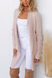 Draped Open Front Solid Fall Knitting Cardigan