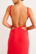 Cut Out Waist Backless Side Split Cami Maxi Party Dress