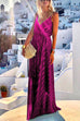 Mixiedress Wrap V Neck Tie Waist Pleated Maxi Cami Party Dress