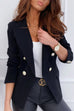 Mixiedress Lapel Double Breasted Long Sleeve Blazer