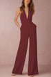 Mixiedress Deep V Neck Sleeveless Jumpsuit with Pockets