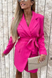 Mixiedress Wrap V Neck Tie Waist Blazer Dress