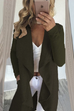 Mixiedress Long Sleeve Drape Front Open Mid-length Cardigan