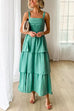 Sleeveless Ruched Tiered Maxi Dress